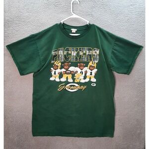 Vintage Green Bay Packers Shirt Adult One Size Green Sleepwear Baggy 1990s NFL